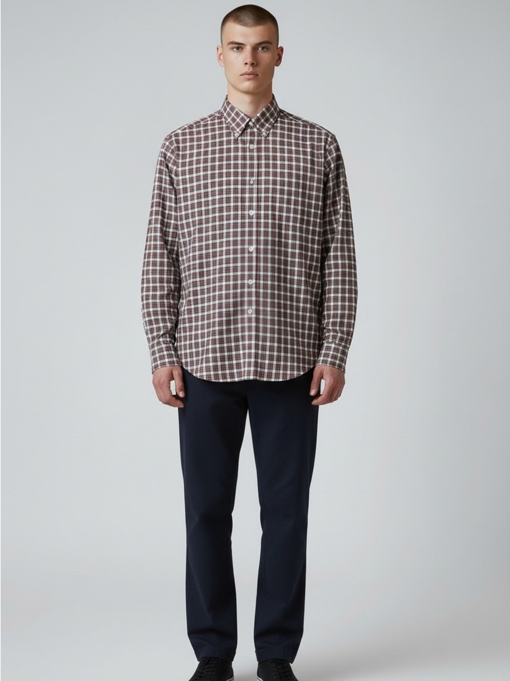 Holiday Lauren Ralph Lauren Men's red green and white Check Button-Down Shirt